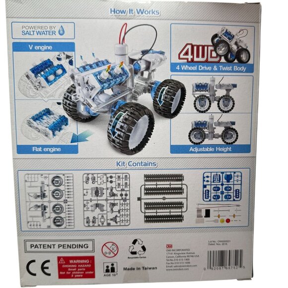 Salt Water Fuel Cell Monster Truck Kit 4WD OWI-752 DIY STEM Toy Ages 10+ Powered - Picture 2 of 12